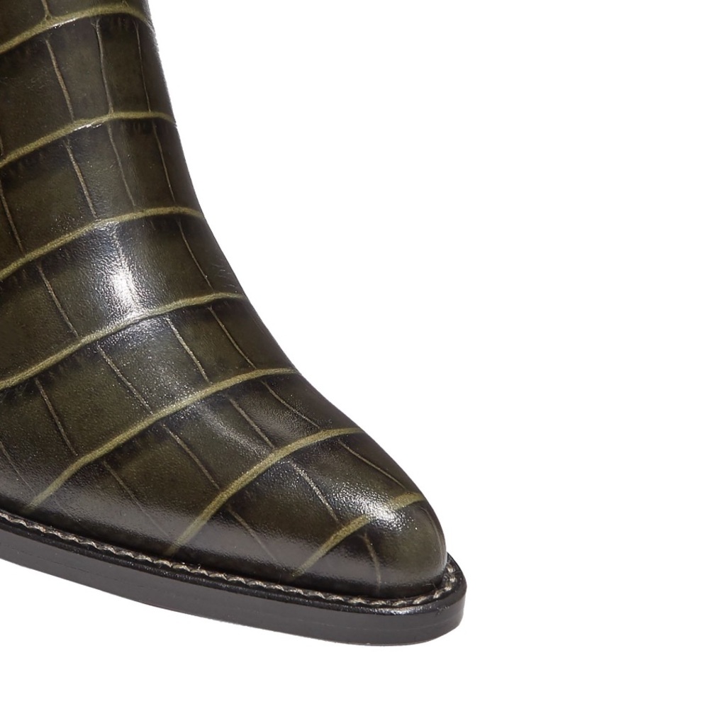 Sold CHLOÉ Crocodile-effect leather knee-high boot - Picture 2 of 7
